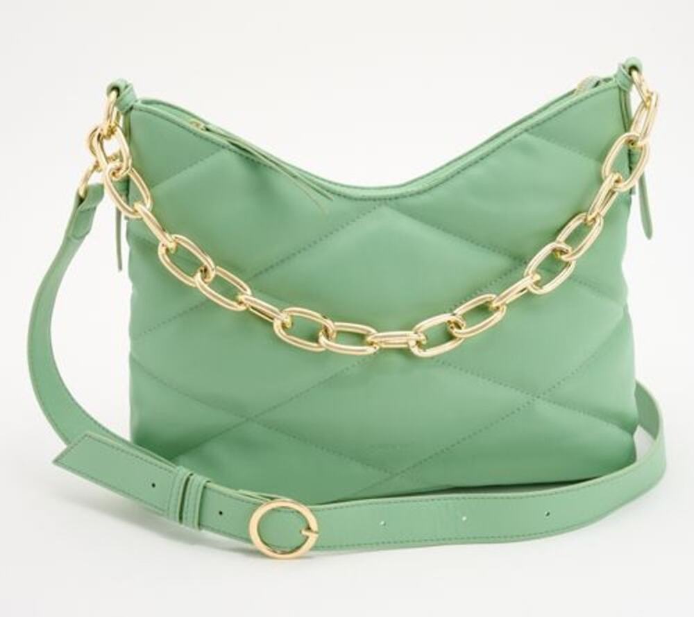 House of Want Convertible RFID Hobo Bag Green Fig